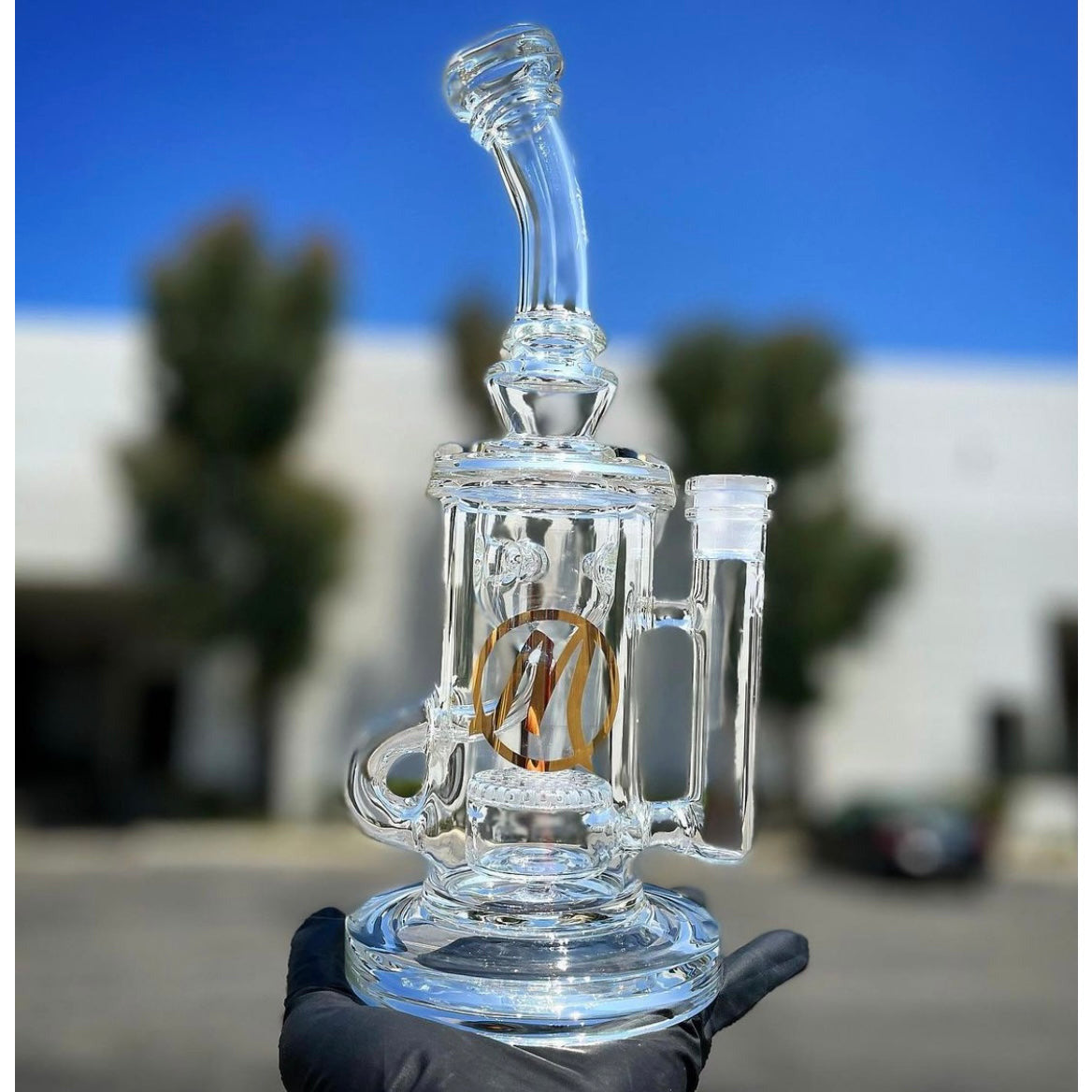 Monark super heavy Insycler Dab Rig with Honey comb Disc Perk.