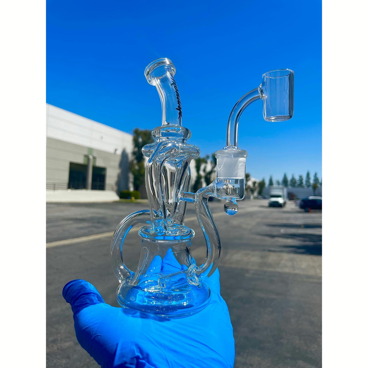 Monark Floating Recycler Dab Rig with Dual Uptake tubes