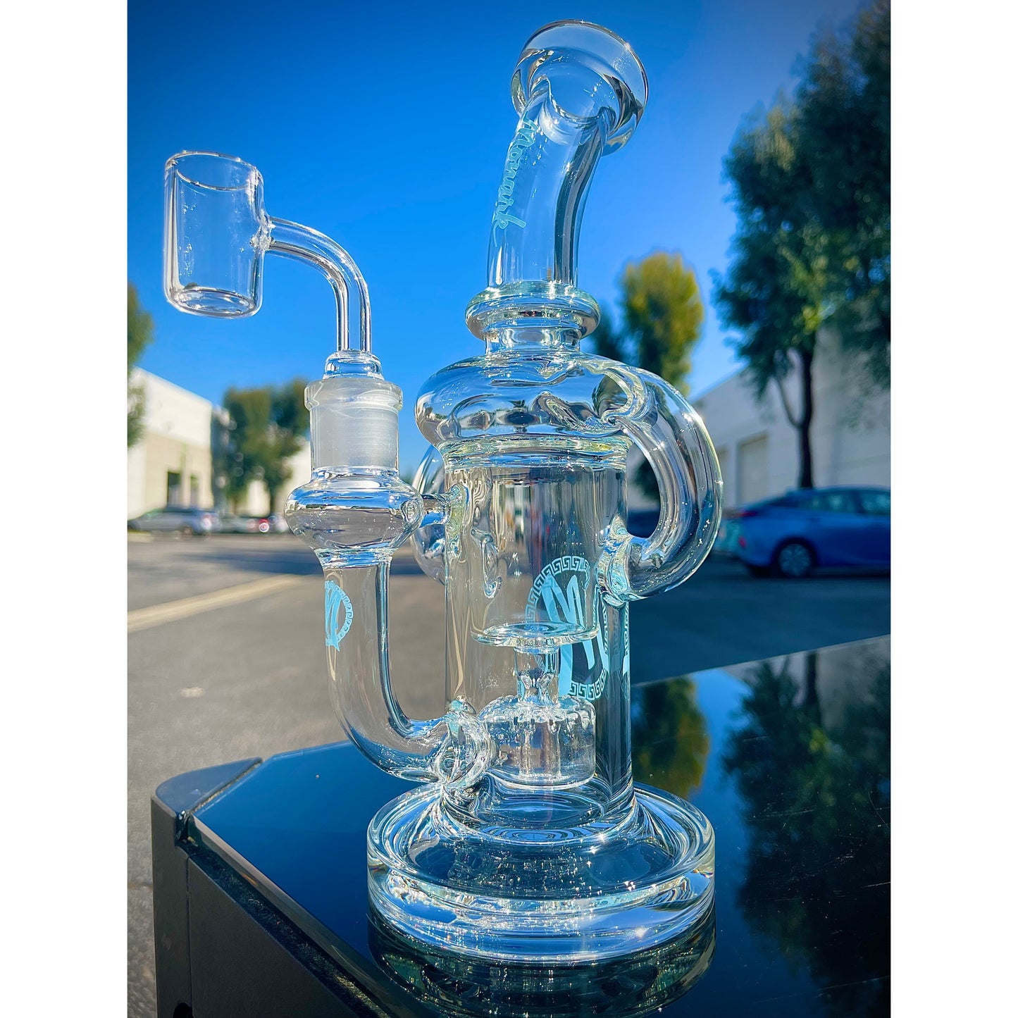 Monark Dual Uptake Circ Perk Recycler Dab Rig.