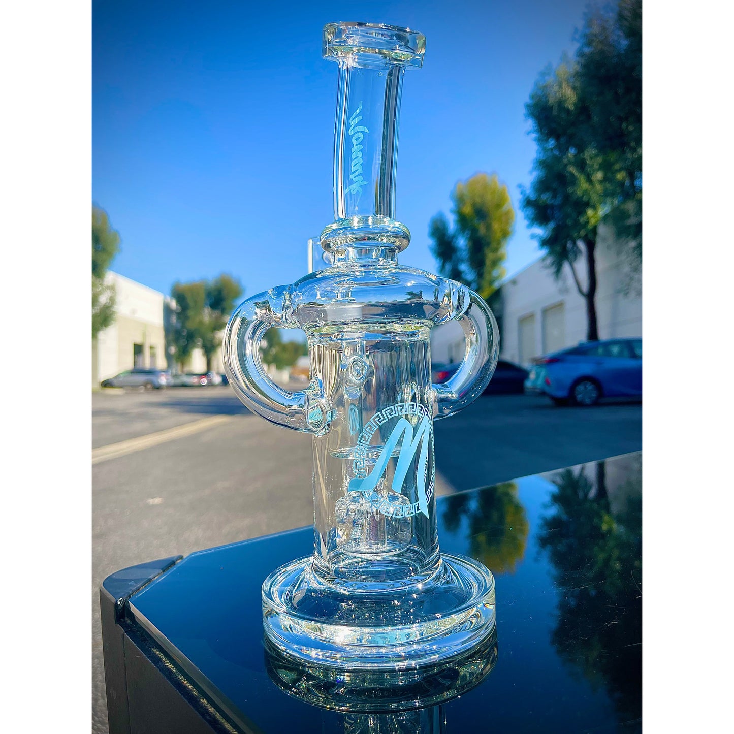 Monark Dual Uptake Circ Perk Recycler Dab Rig.