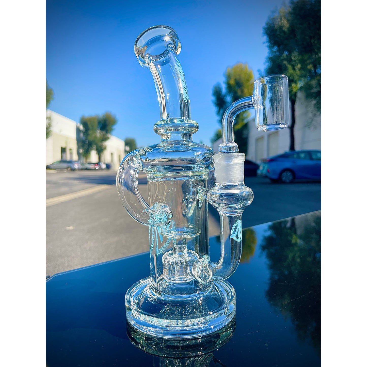 Monark Dual Uptake Circ Perk Recycler Dab Rig.