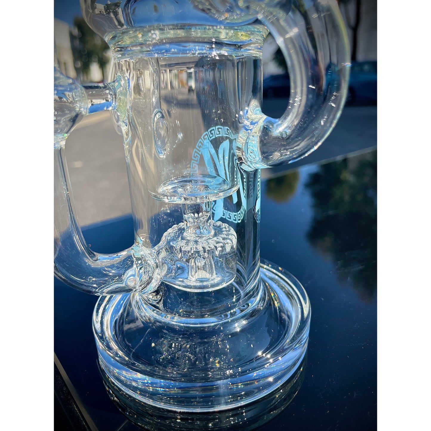 Monark Dual Uptake Circ Perk Recycler Dab Rig.