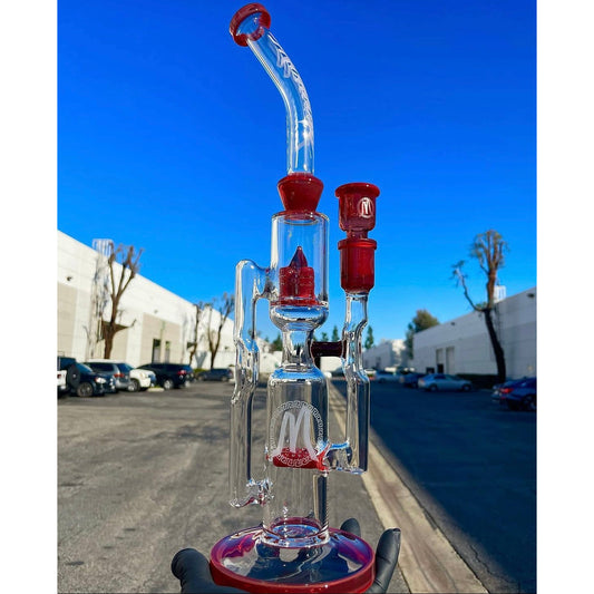 New Monark Double barrel in-line waterepipe Rcycler for Flower or Concentrate