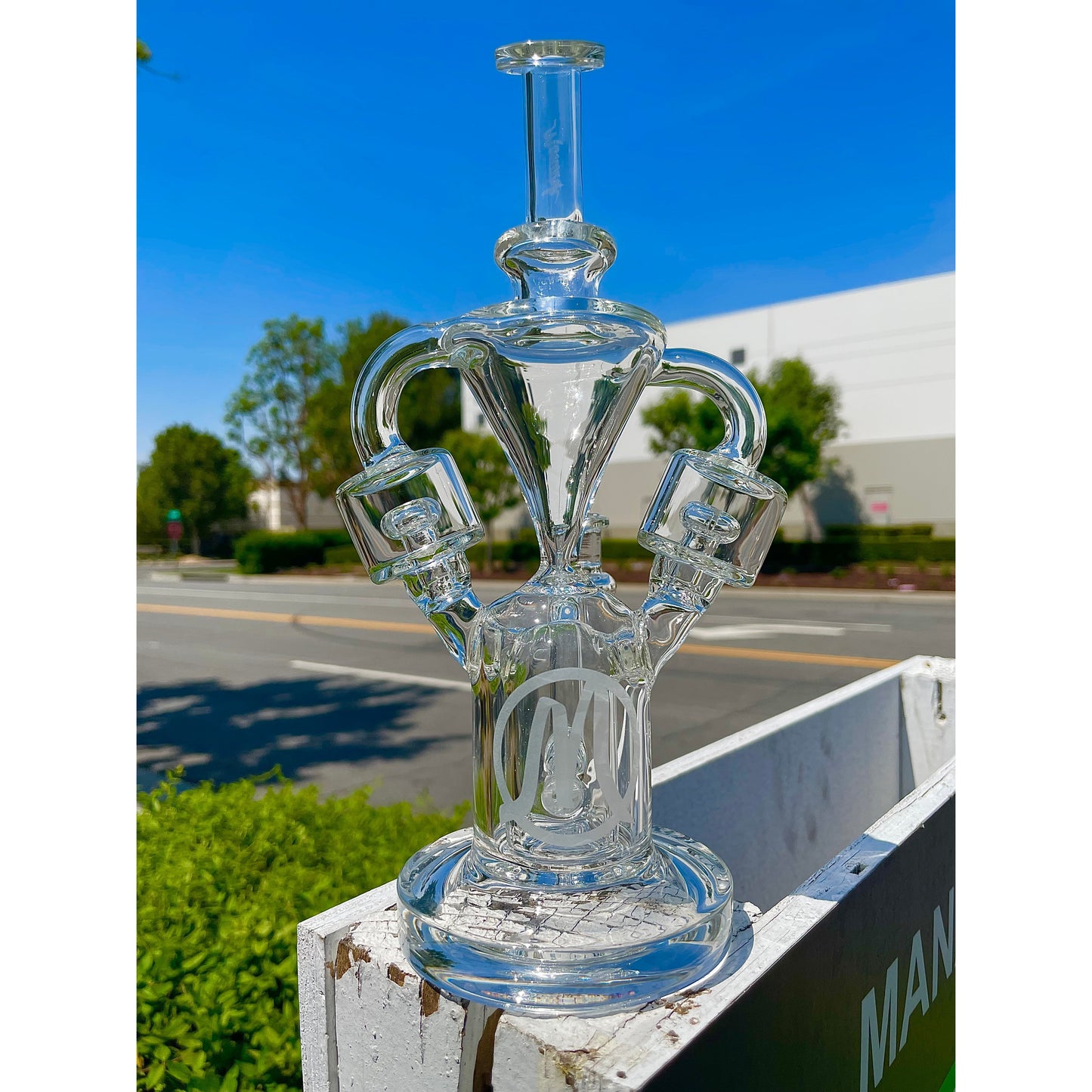 New Monark Double Camber Dual Uptake Recycler Dab Rig(Limited Stock)