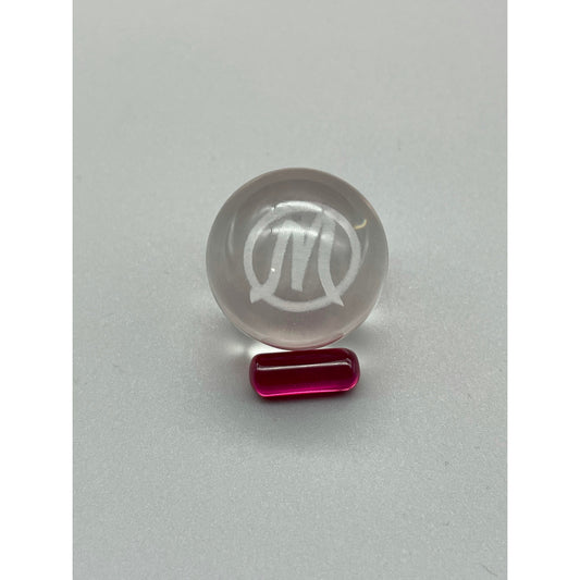 Monark 25mm Marble with Laser etched “M” Logo and Ruby Pill